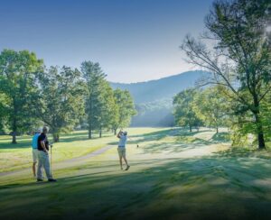 man golfing at springdale